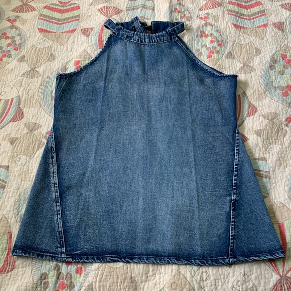 Luvrosy Site. No Brand listed Tops - NWT Luvrosy Lace-up Halter Sexy Denim top